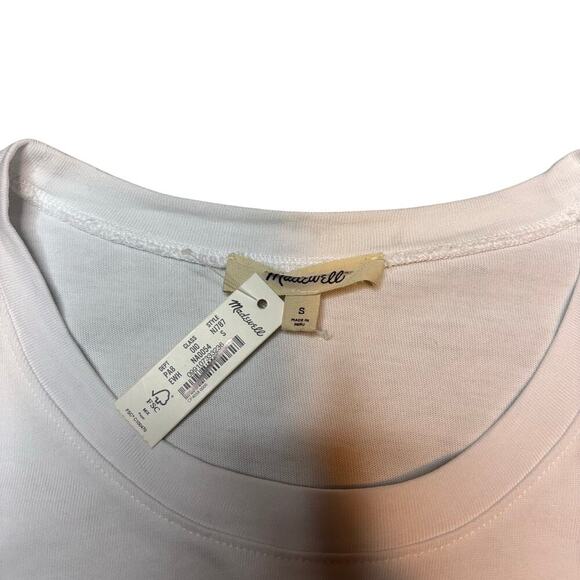 Madewell Side-Cinch Muscle Tee White Cap Sleeve Top Size S NWT - Picture 8 of 9